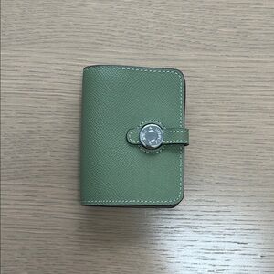 Green Mini Wallet with Button Closure